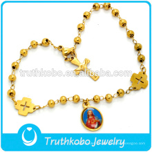 Pulsera de alta calidad chapada en oro Virgen María, pulsera tejida personalizada Virgen María pulsera